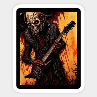 Music guitar deathmetal skeleton Sticker